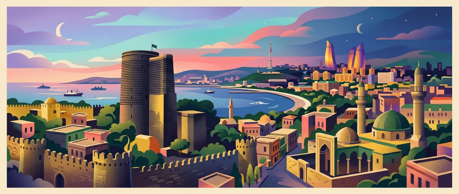 Landmarks and scenery of Azerbaijan