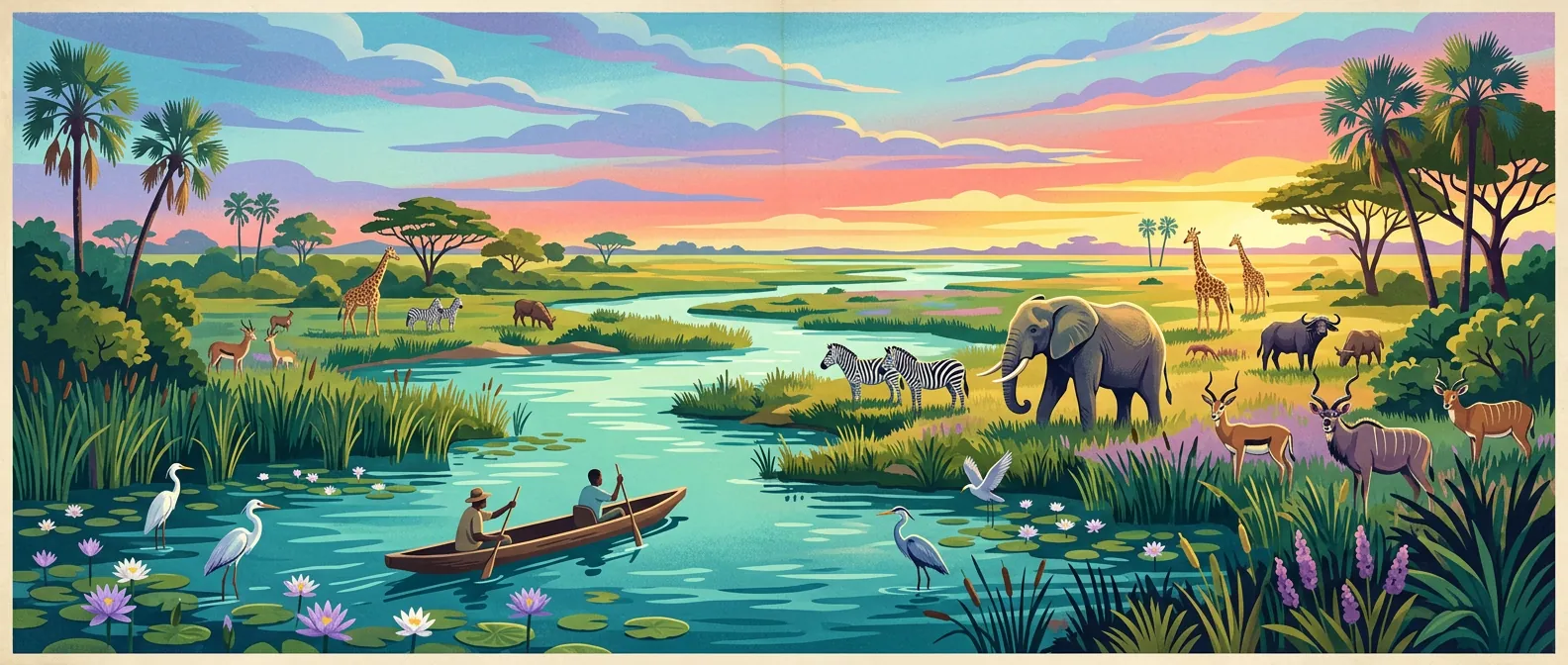 Landmarks and scenery of Botswana