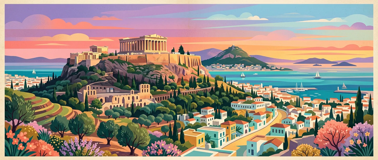 Landmarks and scenery of Greece