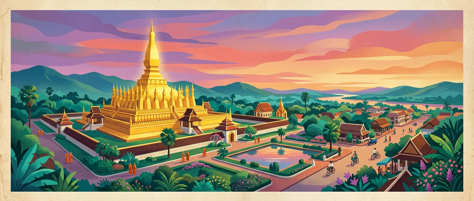 Landmarks and scenery of Laos