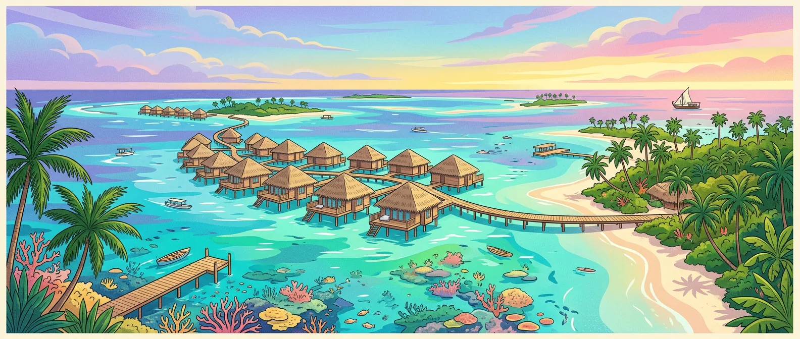 Landmarks and scenery of Maldives