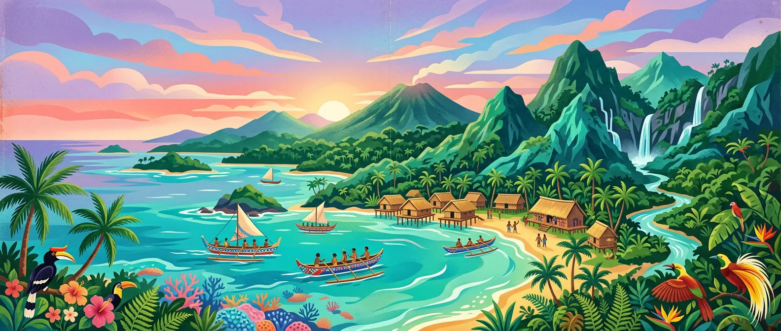 Landmarks and scenery of Papua New Guinea
