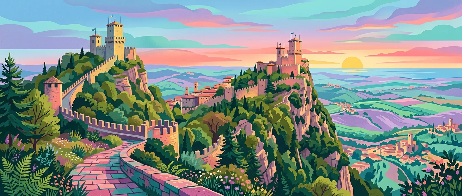 Landmarks and scenery of San Marino