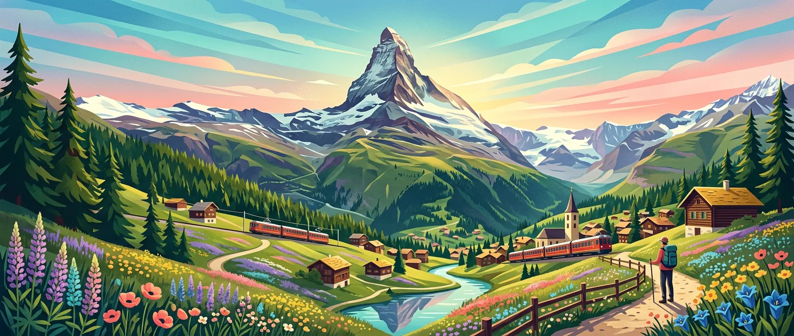 Landmarks and scenery of Switzerland
