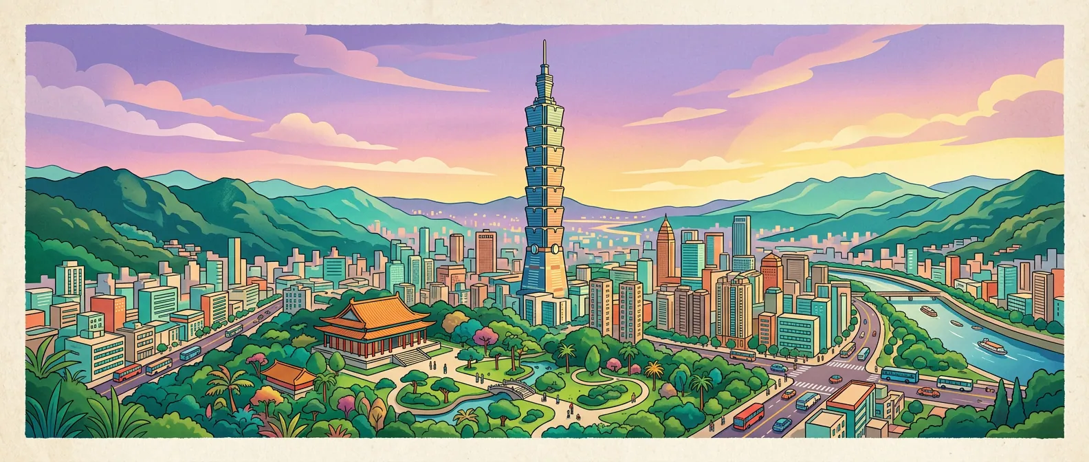 Landmarks and scenery of Taiwan