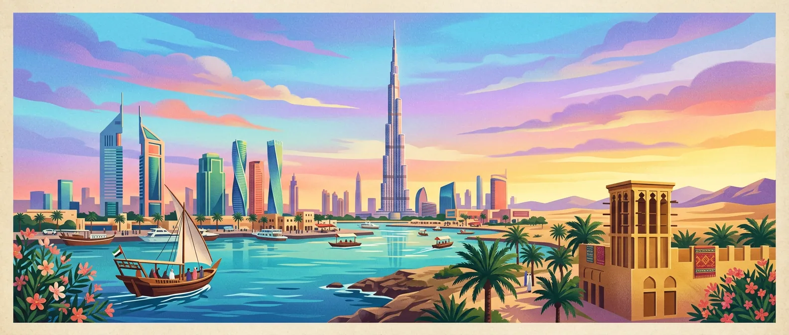 Landmarks and scenery of United Arab Emirates