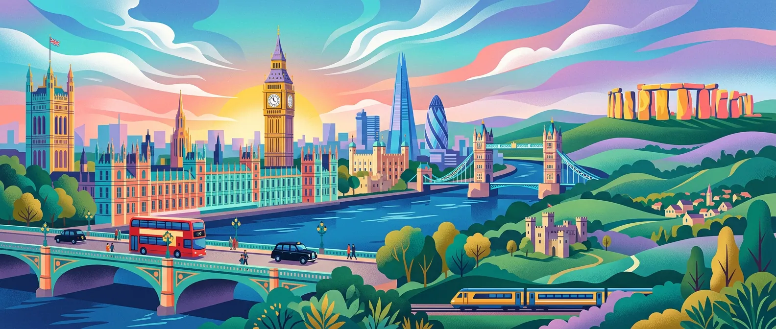 Landmarks and scenery of United Kingdom